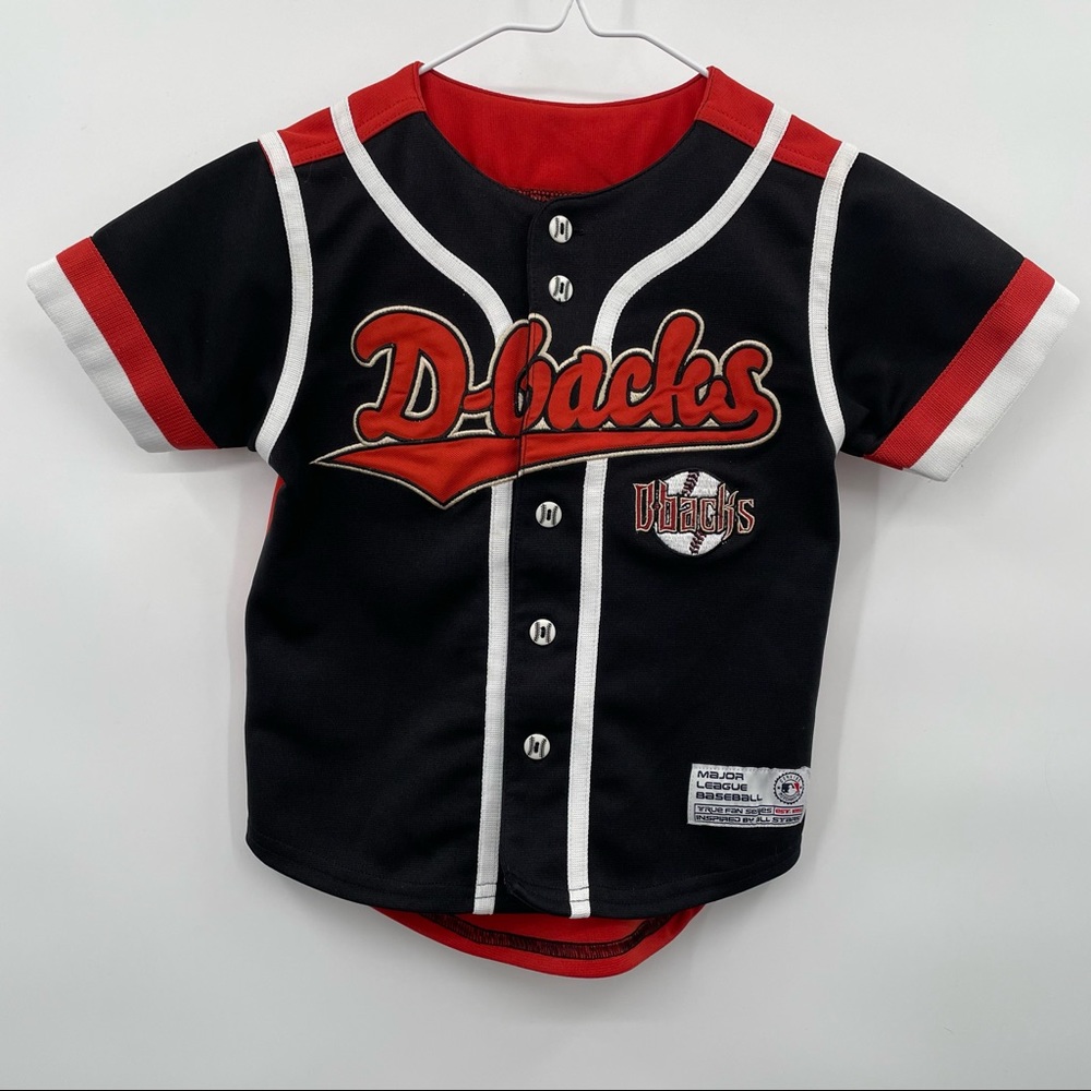 Black and Red Vintage Arizona Diamond Backs Baseball Toddler Jersey 4T